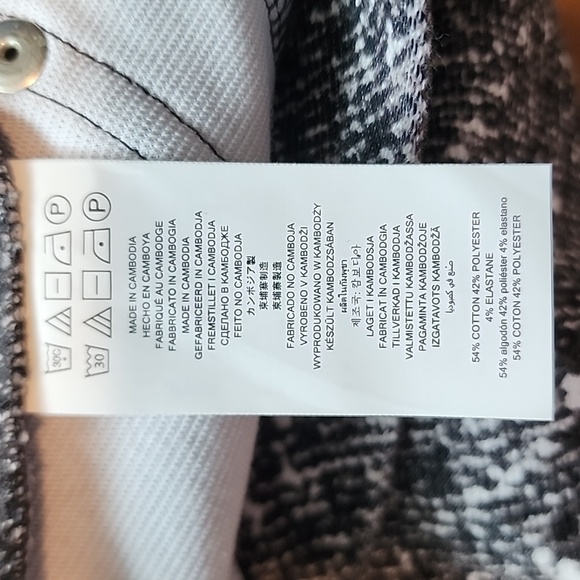 MICHAEL Michael Kors black/white speckled pull on ankle pants-M - Picture 6 of 8